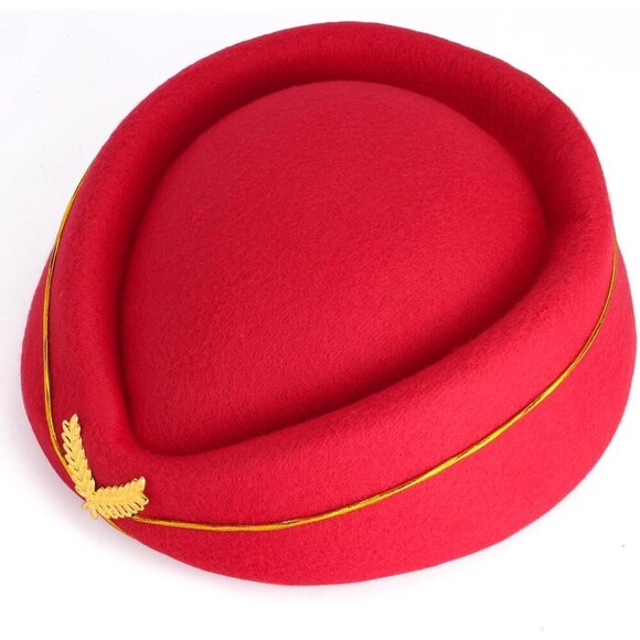 Women’s Stewardess Costume Accessories Flight Attendant Hat Scarf Gloves